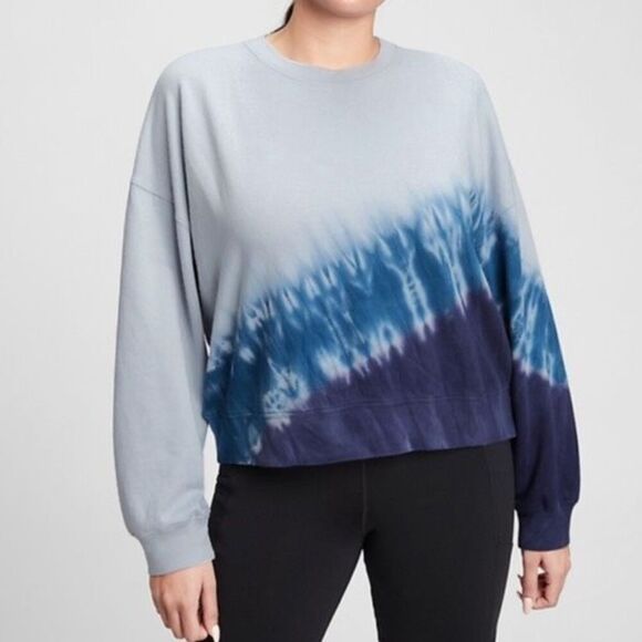 Gap Women’s Tie-Dye Crewneck Sweatshirt‎ Blue pullover Small Lounge Casual - Picture 1 of 11